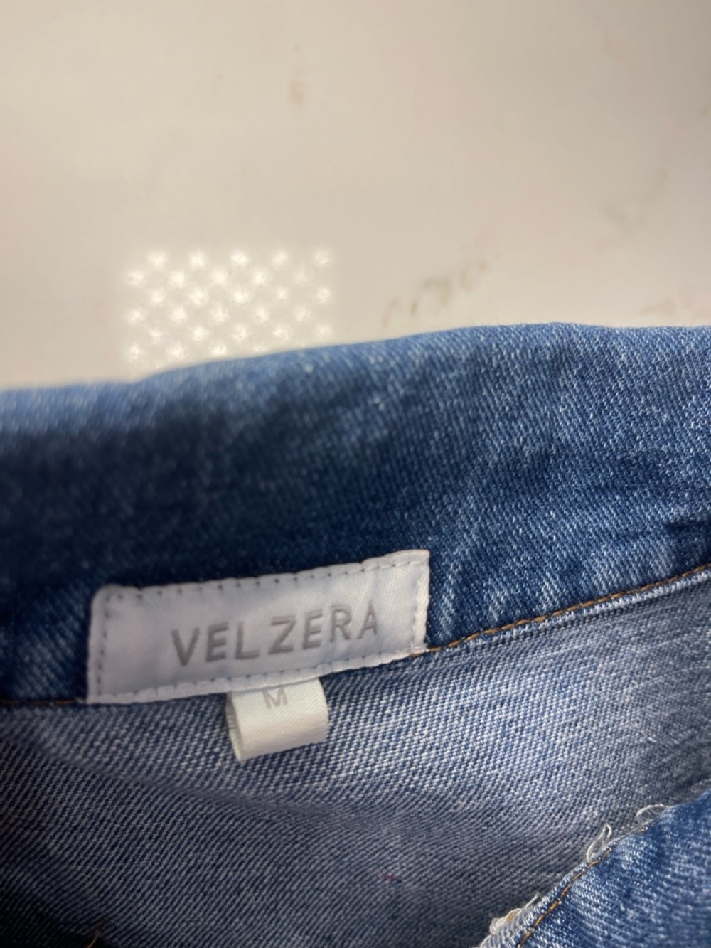 Velzera Women’s Denim Jacket with Multicolor Embroidered Panels and Pom-Poms - Picture 10 of 16